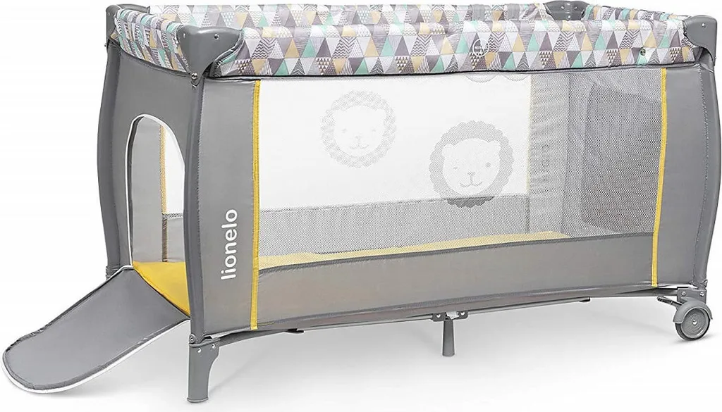 Lionelo Sven Plus In GELB Kinder Baby Reisebett Mit Wickeltisch Kinderbett Babybett Balachin Moskitonetz Urlaub Reise Laufstall Wickelauflage Spieluhr – Bild 3