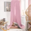 EINFEBEN Chiffon Baldachin Betthimmel Babybett, Rosa Maedchen Babys Kinder Haengende Moskitonetz Insektennetz, Fuer Kinderzimmer Schlafzimmer Spielzimmer Dekoration Spielzelte Lesen Zeit Saumlaenge 270cm
