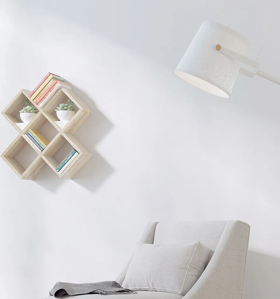 Paris Wandregal, CD Regal, DVD Regal, Bücherregal, Regal In Weiss, Schwarz, Sonoma Farbe , Farbe:Sonoma – Bild 2