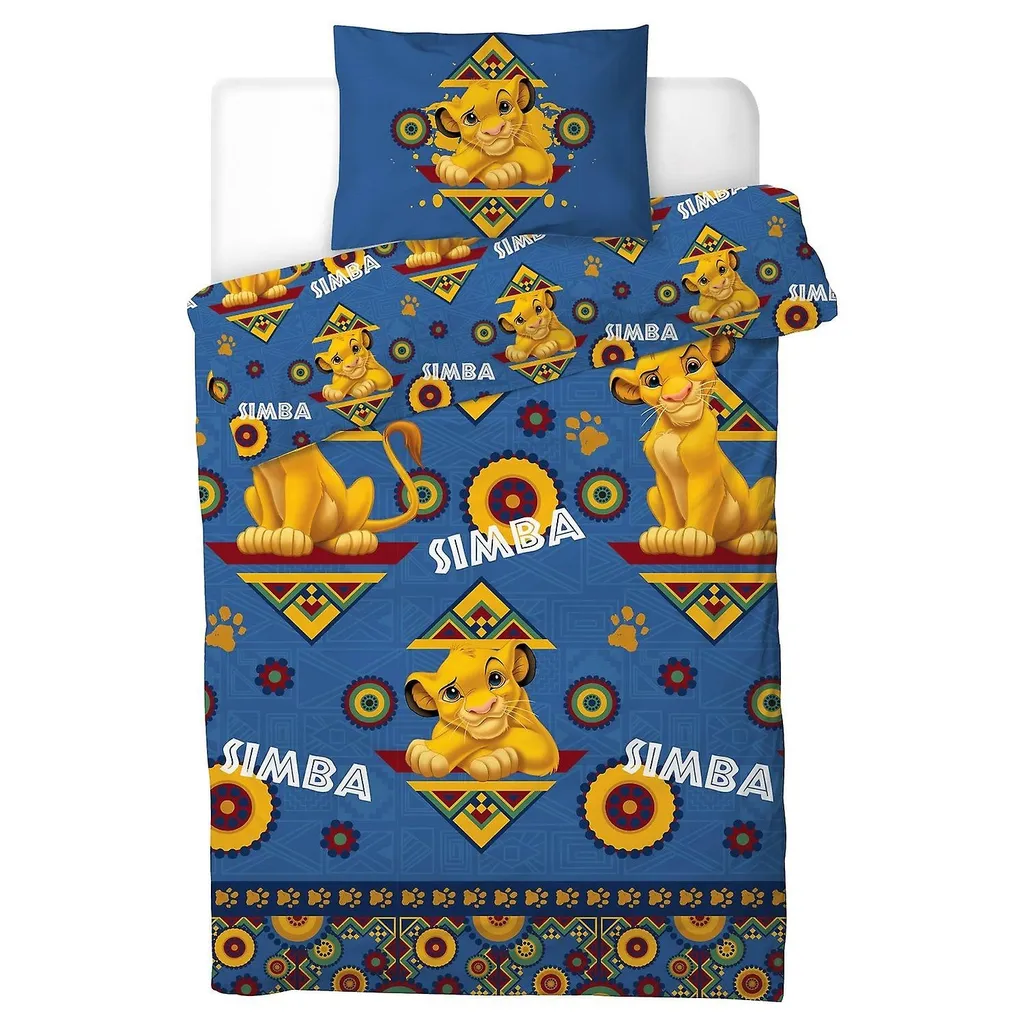 Lion King Simba Kinder Bettwäsche-Set Einzelbett SI548 (Einheitsgröße) (Blau)