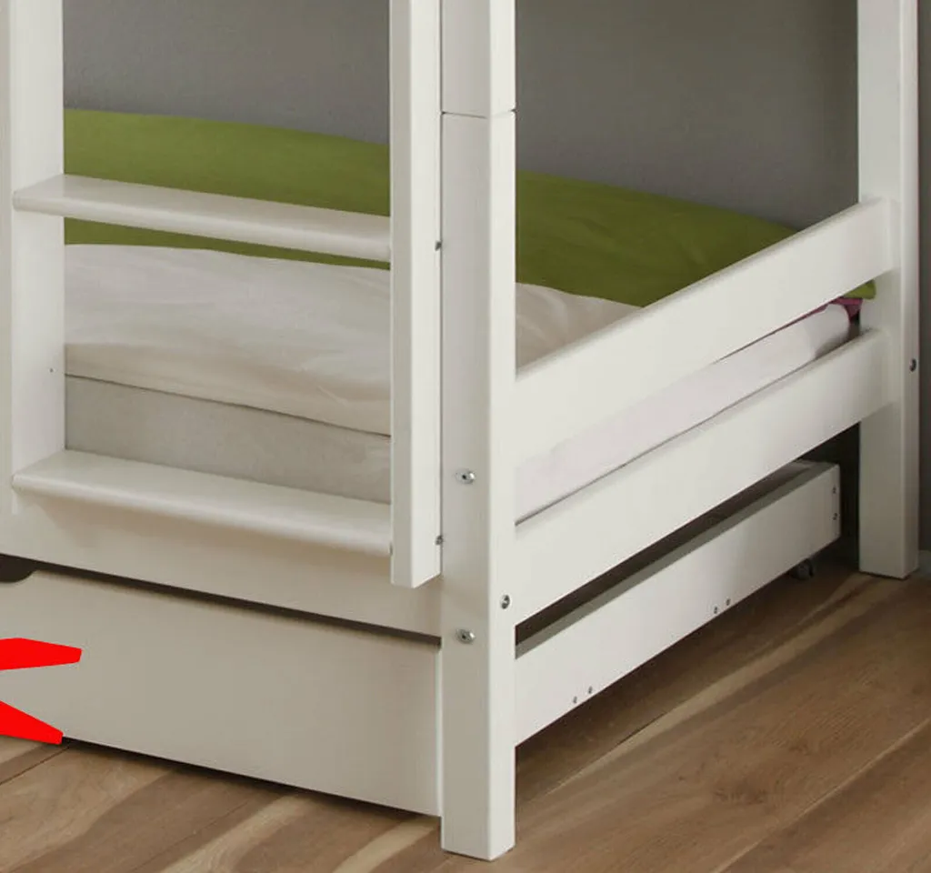 Kinderbett Etagenbett Weiss Hochbett Spielbett Kindeerbett Stockbett 90x200 Cm – Bild 2