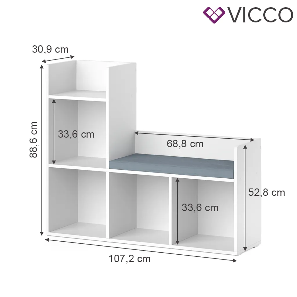 Vicco Kinderregal Luigi 107,2 X 88,6 X 30,9 Cm Holzwerkstoff – Bild 3
