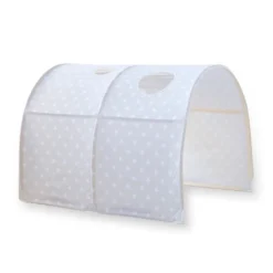 Homestyle4u 1878, Kinder Tunnel Für Hochbett, Baumwolle, 90 Cm Breit Grau Weiß Sterne