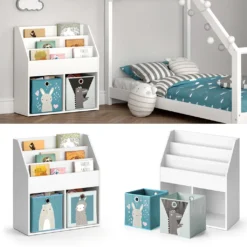 Vicco Kinderregal Luigi + Faltbox Weiß 72 X 79 X 30,7 Cm Holzwerkstoff