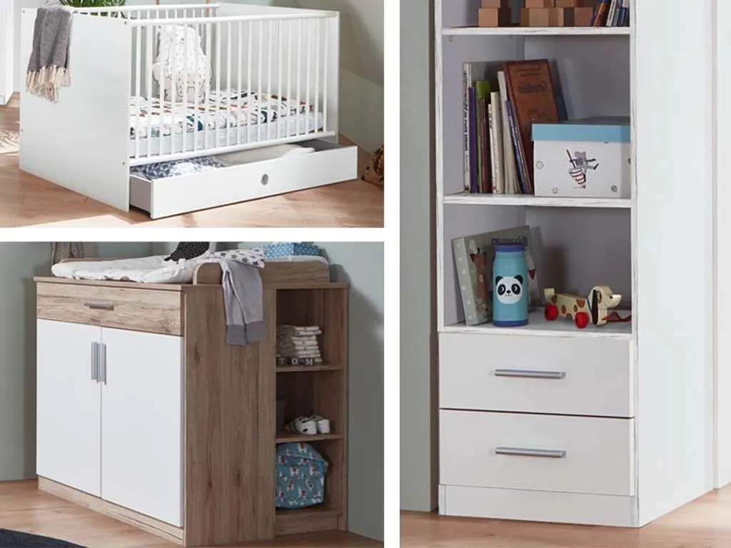 Kiel Standregal Weiß / San Remo-Eiche – Bild 3