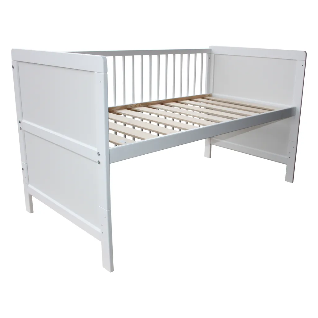 Kinderbett 3in1 Kinderbett / Beistellbett / Juniorbett 140x70cm Weiß – Bild 3