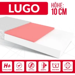 Matratze 90x190 Cm LUGO Höhe Ca. 10 Cm H2 H3 Kindermatratze Kaltschaum