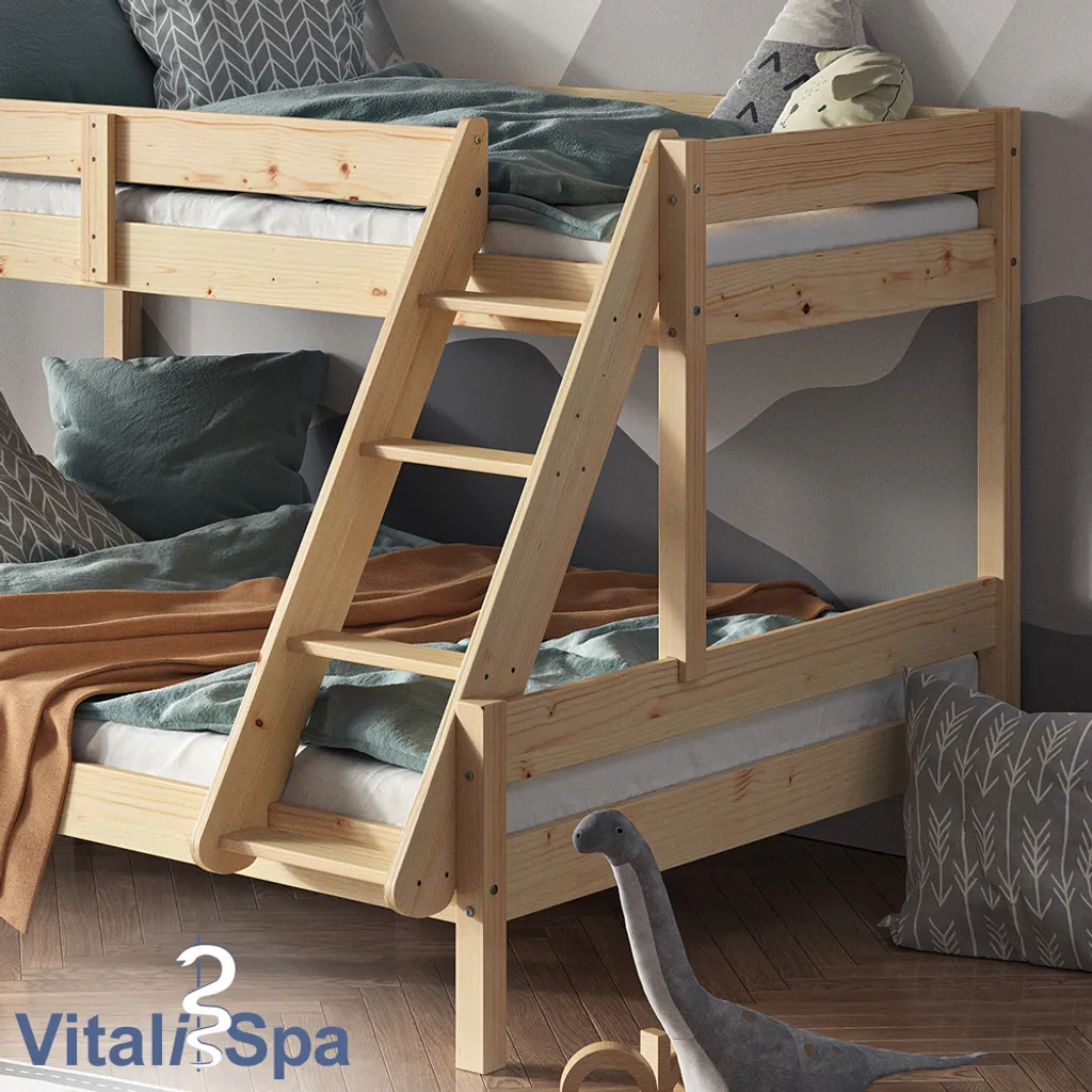 VitaliSpa Hochbett Everest Natur 140x200 Cm Massivholz – Bild 5
