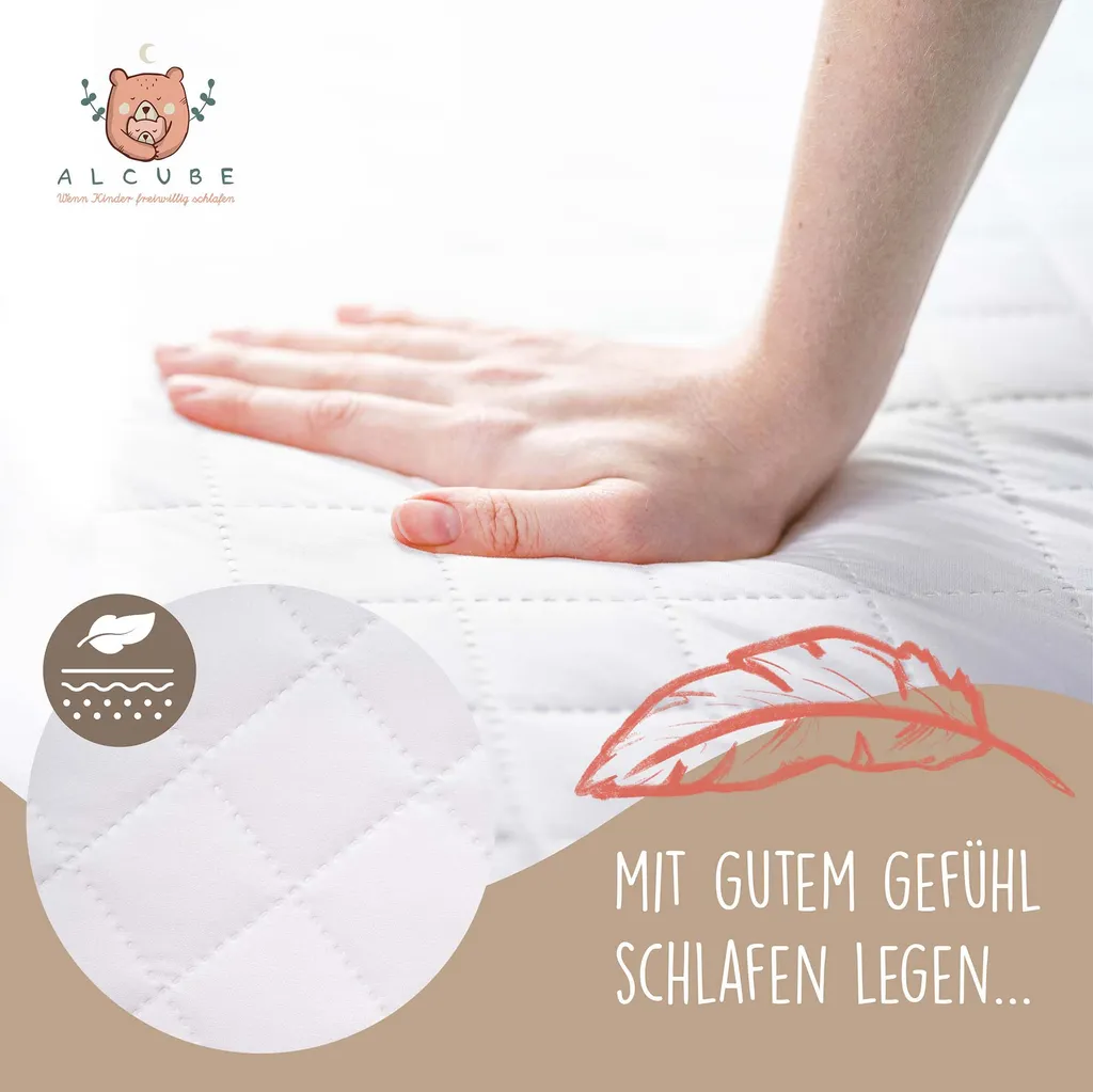 Alcube® Kindermatratze 80 X 160 Cm Für Kinderbett Hausbett Kaltschaummatratze 160x80 Weiß - Mit Spannbettlaken – Bild 5