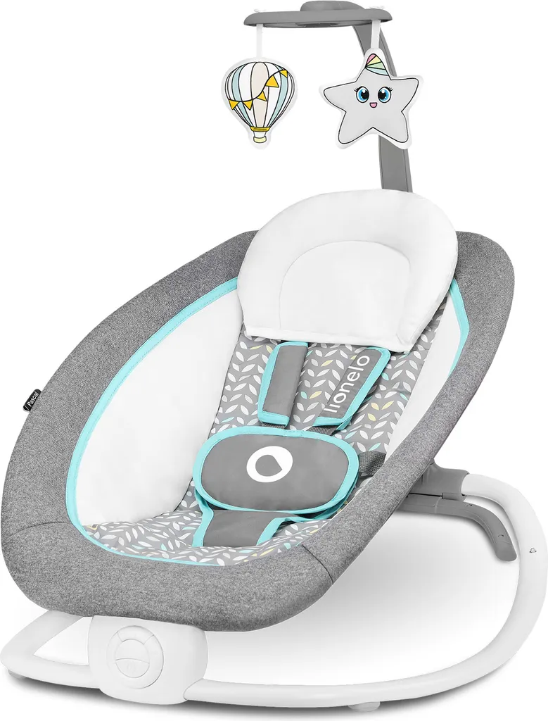 Lionelo Pascal Babywippe Babyschauke Babynest Baby Wippe Kinder Schaukel Bouncer Grau – Bild 2