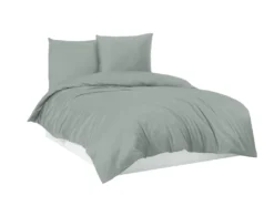 Flannel Feinbieber Bettwäsche Bettgarnitur Bettbezug 100% Baumwolle 4 Gössen, Größe:155 X 220 Cm, Farbe:Hellgrau