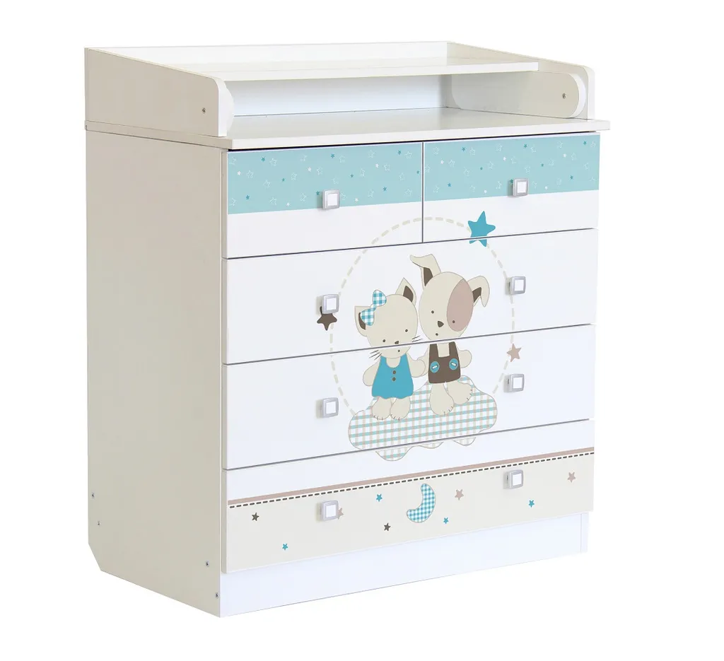 Polini Kids Baby Wickelkommode Weiß Simple Mit Motiv Freunde, 1315.9.6 – Bild 2