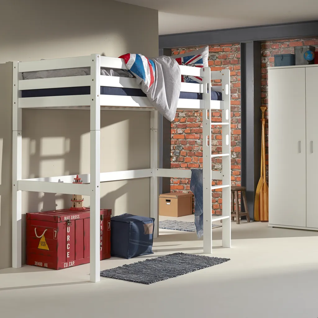 Relita Hochbett TOLI Buche Massiv Weiß Lackiert BH1021117-B90