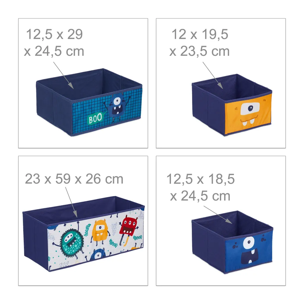 Relaxdays Kinderregal Mit Boxen Monster – Bild 5