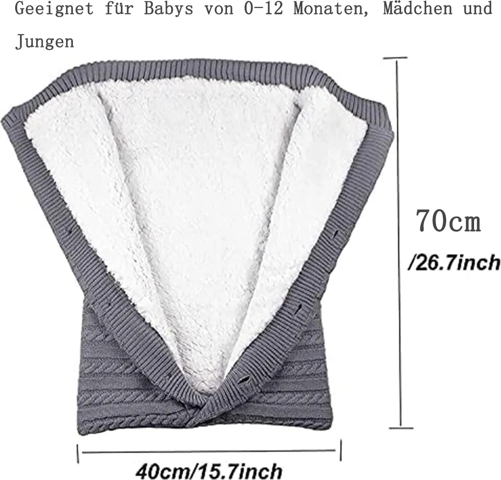 Baby Neugeborene Gestrickte Wickeldecke Schlafsack Kinderwagen Kinderwagen Babytrage – Bild 2