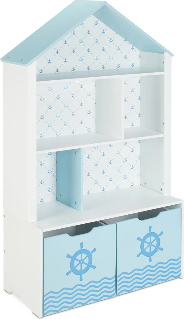 Relaxdays Kinderregal Mit Dach Im Seefahrt-Design – Bild 10