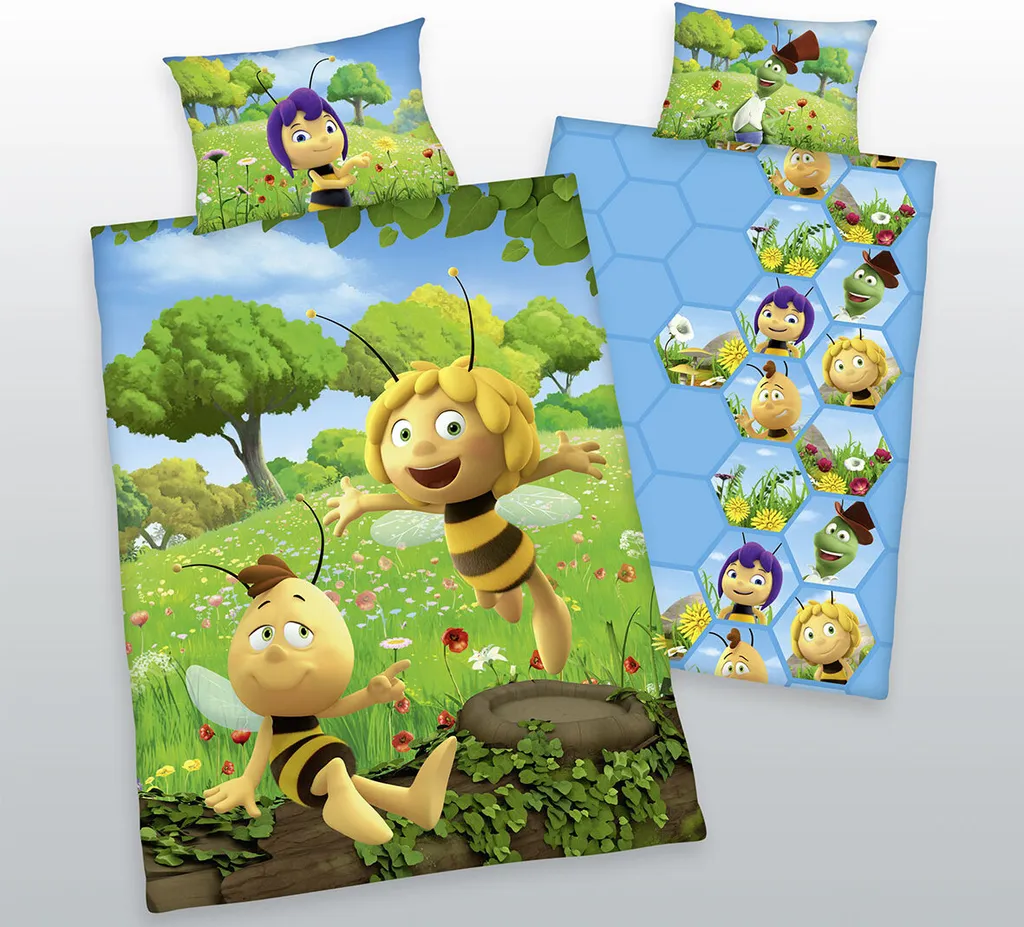 Herding Biene Maja Bettwäsche / Babybettwäsche / Kleinkinderbettwäsche, 100% Baumwolle ( Renforcé ), 40x60 + 100x135 Cm – Bild 3