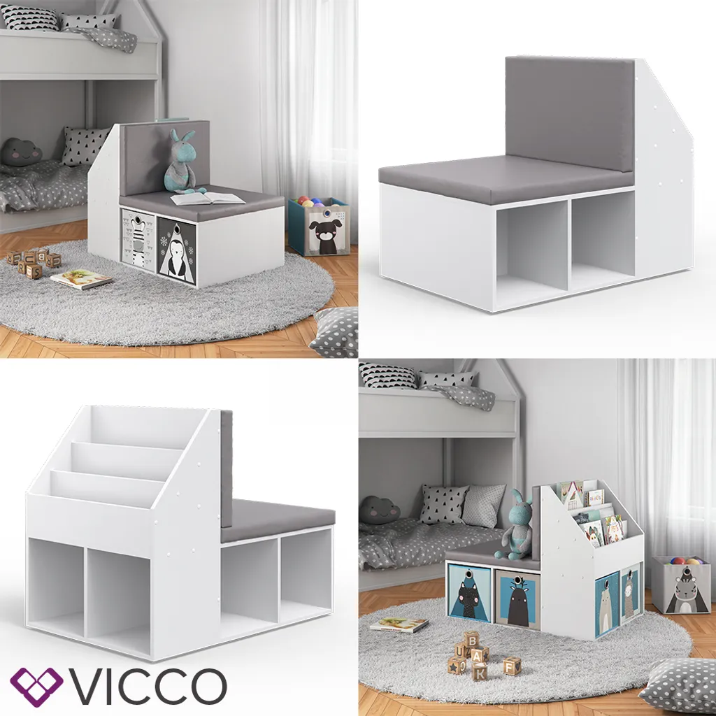 Vicco Kinderregal Onix Weiß 97,1 X 78,4 X 66,8 Cm Holzwerkstoff – Bild 8