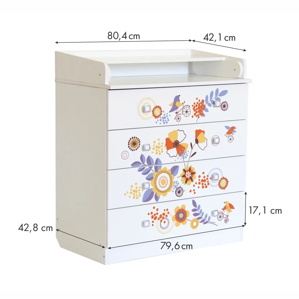 Wickelkommode Wickeltisch Simple Mit Motiv Von Polini Kids – Bild 5