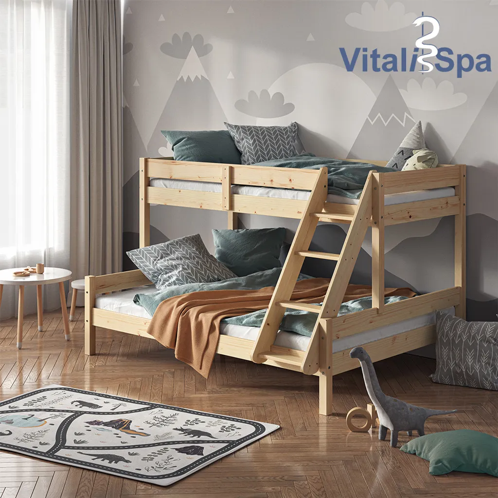 VitaliSpa Hochbett Everest Natur 140x200 Cm Massivholz – Bild 4