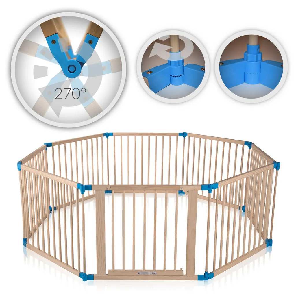 Baby Vivo Laufgitter Aus Holz 8 Elemente - Individuell Verstellbar - PREMIUM
