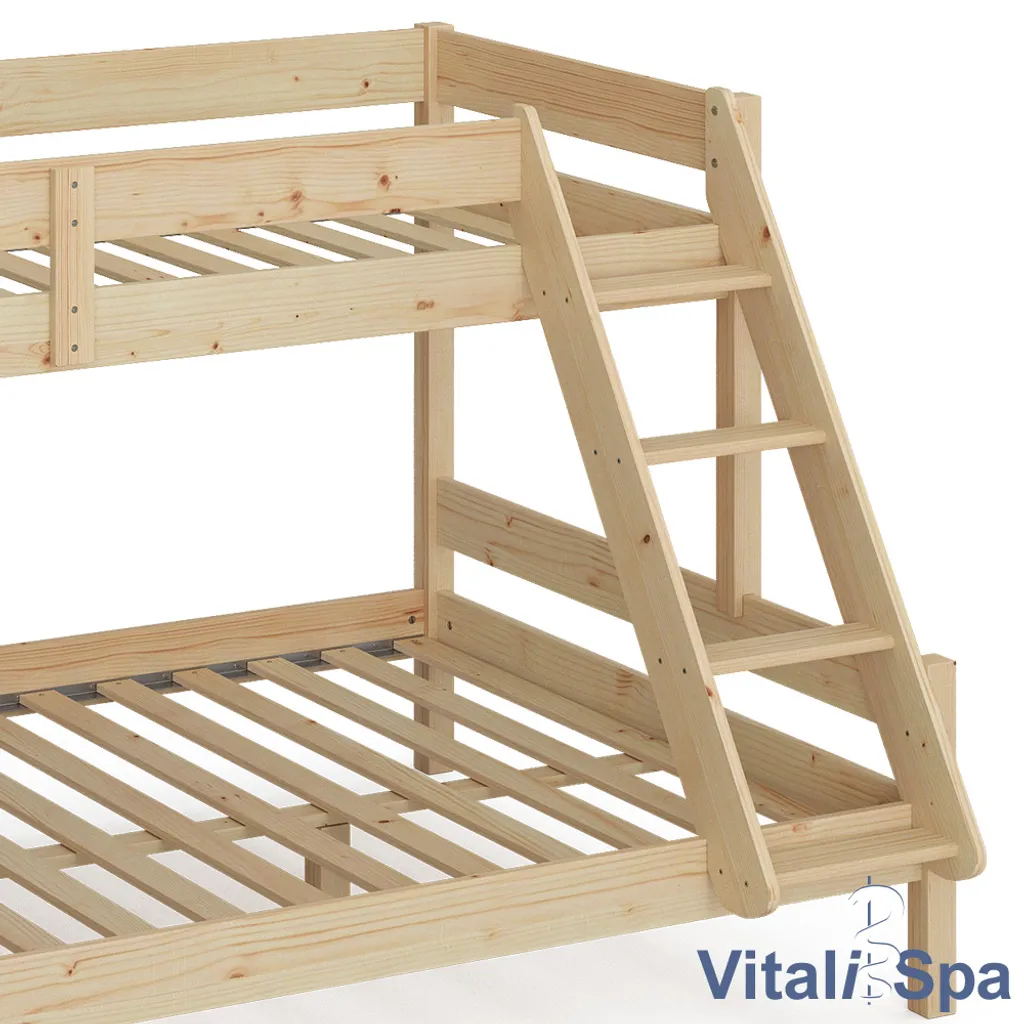 VitaliSpa Hochbett Everest Natur 140x200 Cm Massivholz – Bild 6