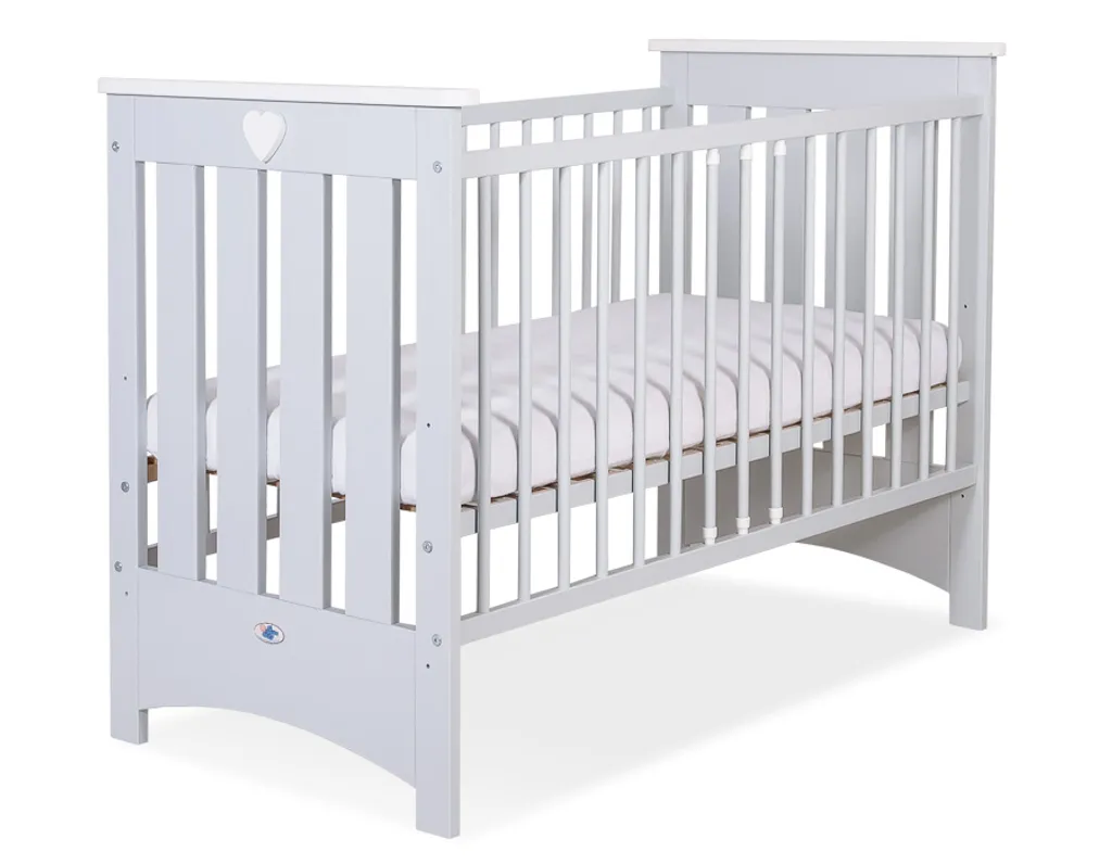 Grau Babybett 120x60 Cm Mit Matratze Für Babys Grau Lorenzo – Bild 2