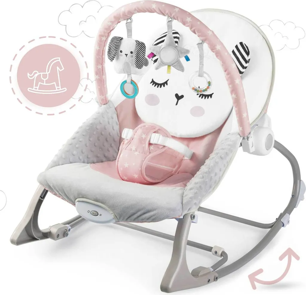 Babyschaukel Schaukelwippe Sway Babywippe Wippe Mit Vibration Ricokids - Rosa – Bild 5