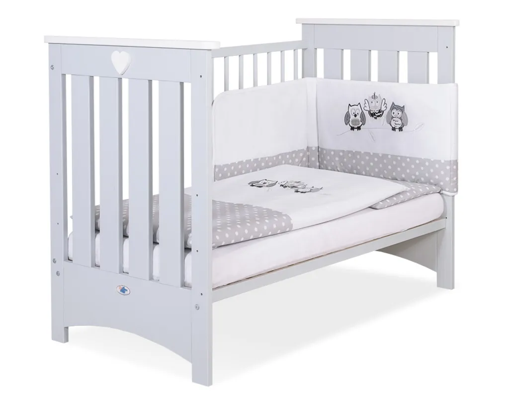 Grau Babybett 120x60 Cm Mit Matratze Für Babys Grau Lorenzo – Bild 4
