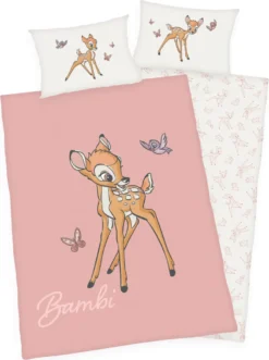 Disney Bambi Klopfer Baby Bettwäsche 40x60cm + 100x135cm, 100% Baumwolle Renforcé