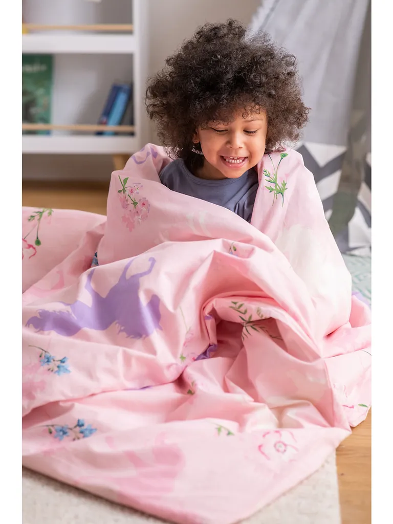 MyToys COLLECTION Möbel Bettwäsche Baumwoll Cretonne, Pferde, Rosa, 135 X 200 Cm + 80 X 80 Cm Von Pötter Bettwäsche 100% Baumwolle Ins Bett Gehen & Einschlafen Bettwäsche 135 X 200 Cm HK22 Fkatkizi21 Fkat21 Kinderbettwäsche Bettbezug Bettzeug Kinderbe... – Bild 3