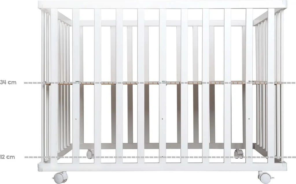 Roba Laufgitter Klappbar, Bicolor, 75x100 Cm, Platzsparendes Spielgitter Inkl. Rollen, Holz – Bild 5