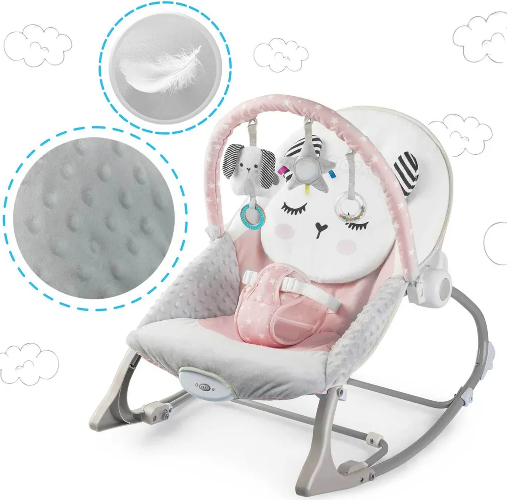 Babyschaukel Schaukelwippe Sway Babywippe Wippe Mit Vibration Ricokids - Rosa – Bild 7