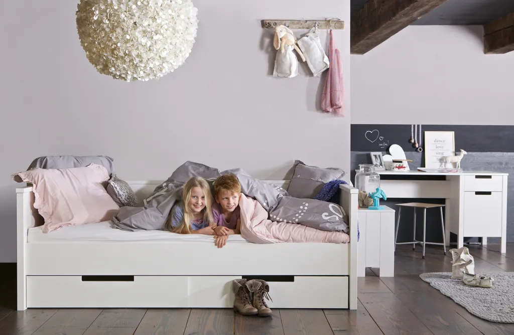 WOOOD Jade Kinderbett 90x200 Cm - Jugendbett Mit Stauschublade - Weiß - 74x209x100 Cm – Bild 4