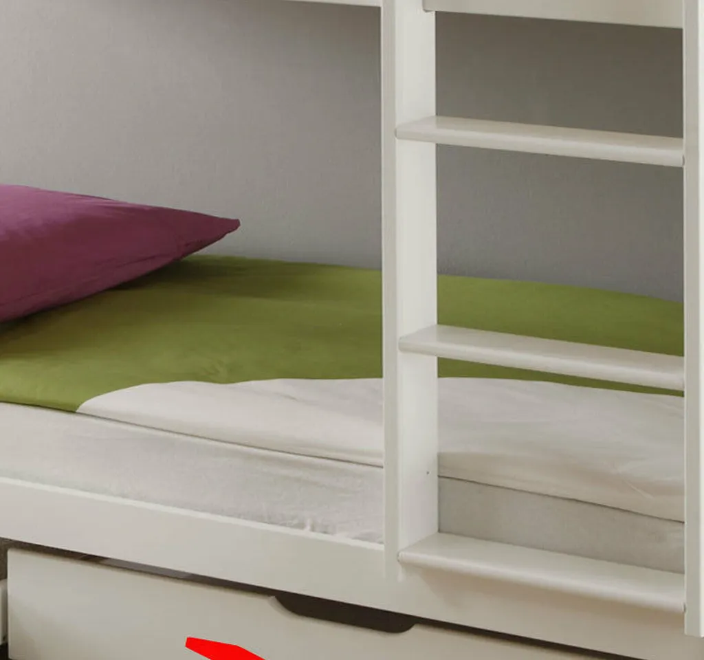 Kinderbett Etagenbett Weiss Hochbett Spielbett Kindeerbett Stockbett 90x200 Cm – Bild 3