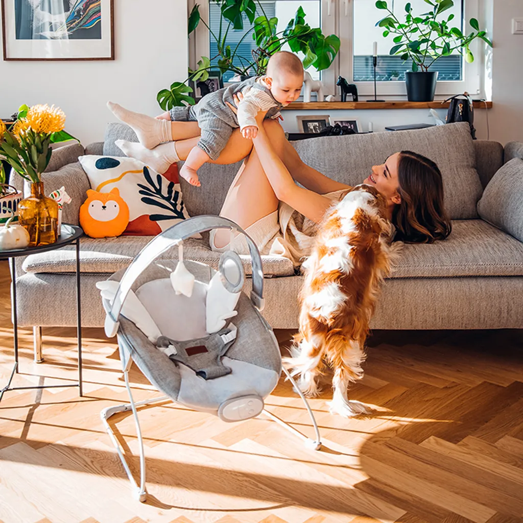 Babywippe Baby Schaukelstuhl Mit 5 Schwingungsamplituden Musik Timing Und Bluetoothfunktion Momi TULI – Bild 9