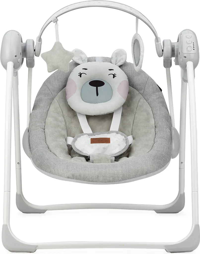 Babywippe Mit Musik Und Vibration Babywiege Schaukelwippe Baby Schaukel Verstellbar, Babyliegestuhl Baby Schlafkorb Babysitz MoMi Liss Teddy – Bild 3