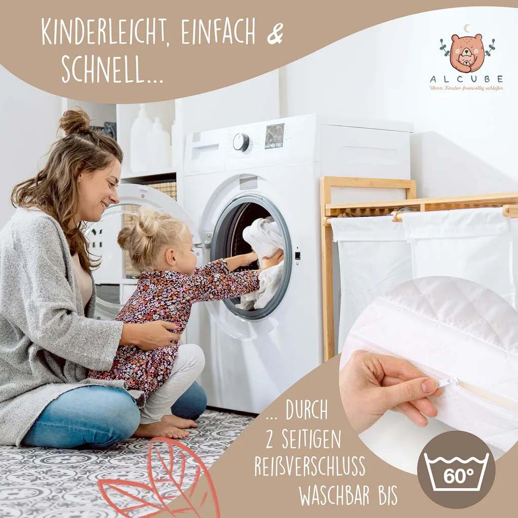 Alcube® Kindermatratze 80 X 160 Cm Für Kinderbett Hausbett Kaltschaummatratze 160x80 Weiß - Mit Spannbettlaken – Bild 6