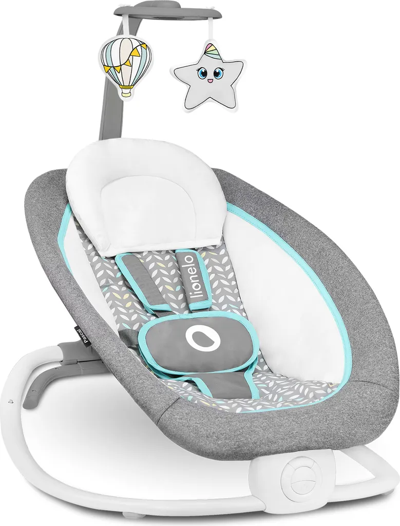 Lionelo Pascal Babywippe Babyschauke Babynest Baby Wippe Kinder Schaukel Bouncer Grau – Bild 4