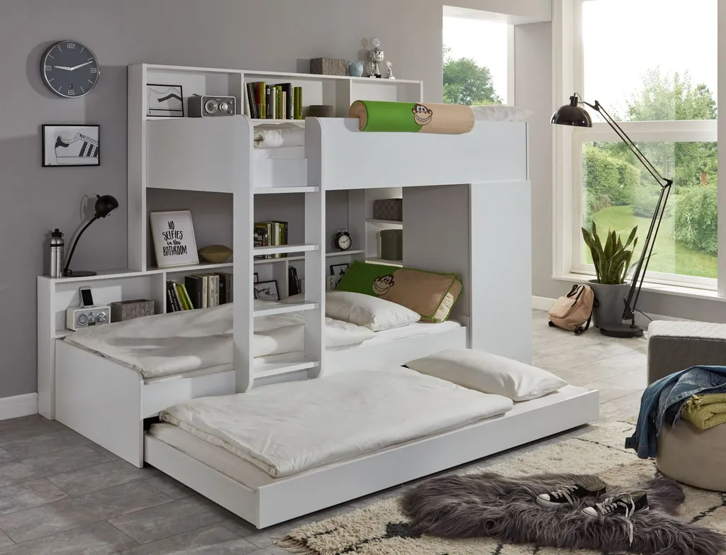 RELITA Etagenbett Sina Mit 2 Liegeflächen á 90 X 200 Cm, Inkl. Bodenplatten Als Auflage Für Die Matratzen, Inkl. Kleiderschrank (ohne Bettschublade) – Bild 8