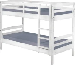 Stabiles Hochbett Etagenbett Kinderbett Annika Massivholz Weiß 90 X 200 Cm Inkl. 2 Lattenrost