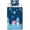 Peppa Pig - Bettwäsche-Set "Boom" SI866 (Einzelbett) (Blau/Pink)