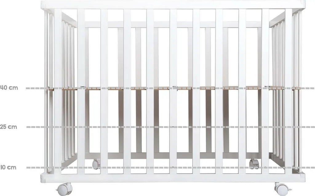 Roba Laufgitter 'Adam & Eule', 75 X 100 Cm, Spielgitter Inkl. Schutzeinlage Und Rollen, Holz Weiß – Bild 5